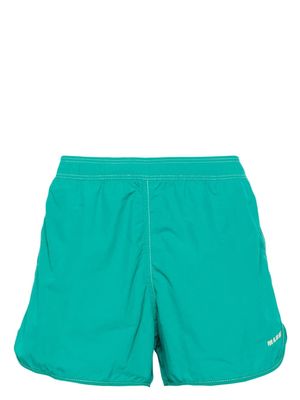 ISABEL MARANT logo-embroidered elastic-waist shorts - Green