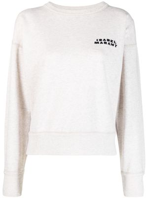 ISABEL MARANT logo-embroidered sweatshirt - Neutrals