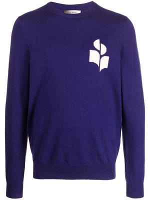 Isabel Marant logo-knit jumper - Blue