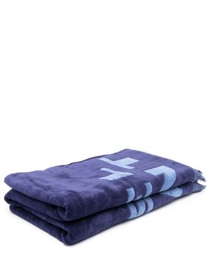 ISABEL MARANT logo-print bath towel - Blue