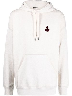Isabel Marant logo-print long-sleeved hoodie - Neutrals