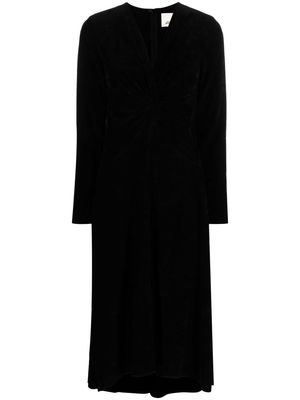 Isabel Marant long-sleeved V-neck midi dress - Black