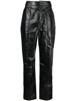 ISABEL MARANT metallic-effect straight-leg trousers - Black