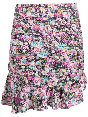 Isabel Marant Milendi floral-print ruched mini skirt - Pink