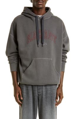 Isabel Marant Miley Cotton Logo Graphic Hoodie in Faded Black 02Fk
