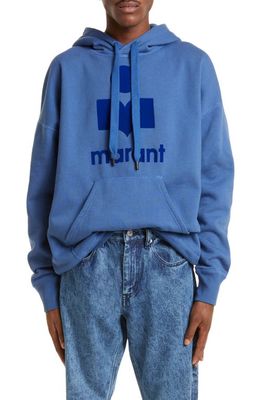 Isabel Marant Miley Oversize Cotton Blend Logo Hoodie in Slate Blue