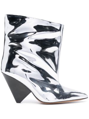 ISABEL MARANT Miyako 90mm leather boots - Silver