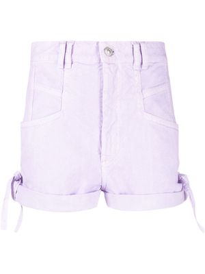 Isabel Marant Naesqui high-waisted denim shorts - Purple