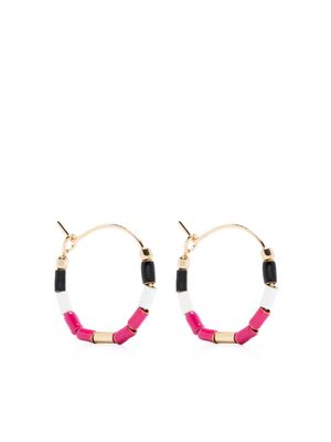 ISABEL MARANT New Color Strip hoop earrings - Pink