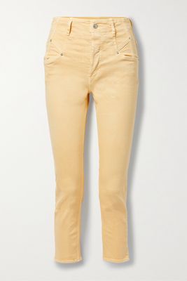 Isabel Marant - Niliane Cropped High-rise Slim-leg Jeans - Yellow