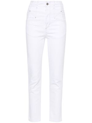 ISABEL MARANT Niliane high-rise contrast-stitching skinny jeans - White