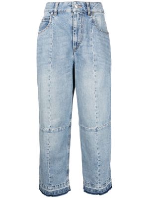 ISABEL MARANT Norela patchwork cropped jeans - Blue