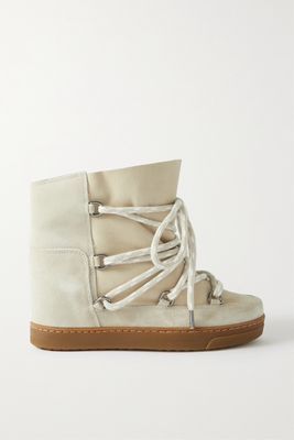Isabel Marant - Nowles Shearling-lined Suede Snow Boots - Neutrals