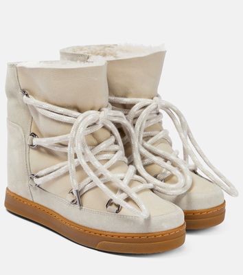 Isabel Marant Nowles shearling-trimmed suede ankle boots