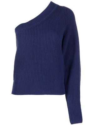 Isabel Marant one-shoulder ribbed-knit jumper - Blue