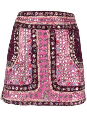 ISABEL MARANT Oneila embellished miniskirt - Pink
