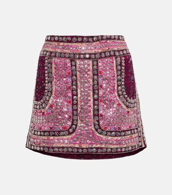 Isabel Marant Oneila patchwork silk miniskirt