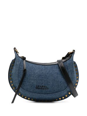 ISABEL MARANT Oskan Moon denim studded shoulder bag - Blue