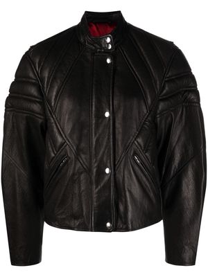 ISABEL MARANT padded-panels leather jacket - Black