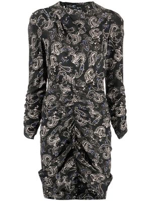 Isabel Marant paisley-print ruched minidress - Black