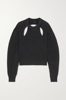 Isabel Marant - Palma Cutout Ribbed Wool And Cashmere-blend Sweater - Gray