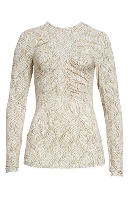 Isabel Marant Passy Ruched Long Sleeve Top in Ecru