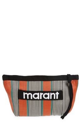 Isabel Marant Powden Stripe Nylon Pouch in Multicolor/Orange