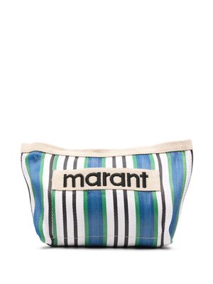 ISABEL MARANT Powden striped clutch bag - Blue