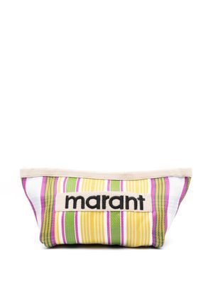 ISABEL MARANT Powden striped clutch bag - Yellow