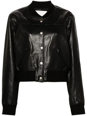 ISABEL MARANT press-stud leather bomber jacket - Black