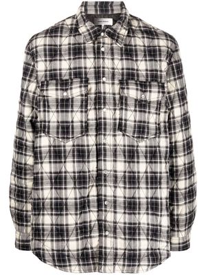 Isabel Marant quilted plaid-check print shirt jacket - Neutrals