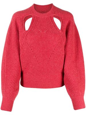 Isabel Marant ribbed-knit cut out jumper - Red