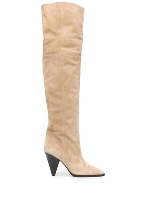 ISABEL MARANT Riria thigh-high boots - Neutrals