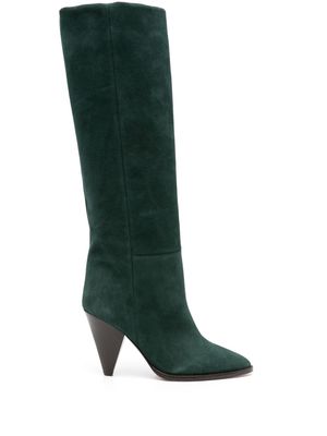 ISABEL MARANT Ririo 90mm suede leather boots - Green