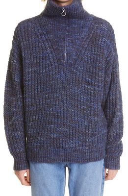 Isabel Marant Romulad Half Zip Sweater in Midnight