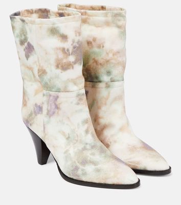 Isabel Marant Rouxa printed canvas ankle boots