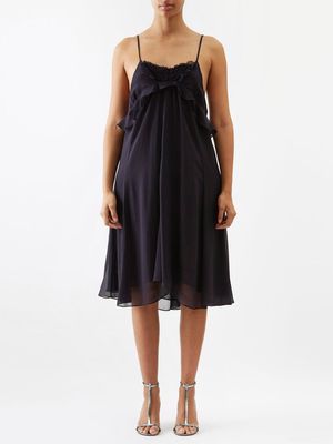 Isabel Marant - Ruffled Chiffon Midi Dress - Womens - Black