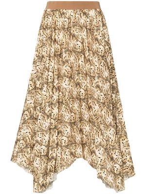 ISABEL MARANT Sakura printed asymmetric midi skirt - Neutrals