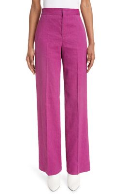 Isabel Marant Scarly Hemp Blend Straight Leg Trousers in Orchid