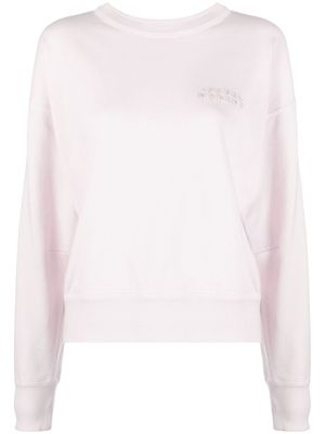 ISABEL MARANT Shad logo-embroidered cotton blend sweatshirt - Pink