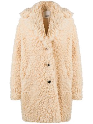 Isabel Marant single-breasted faux-shearling coat - Neutrals