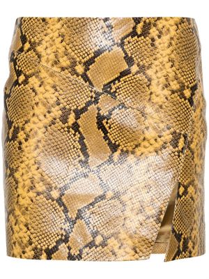 ISABEL MARANT snakeskin-print leather miniskirt - Neutrals