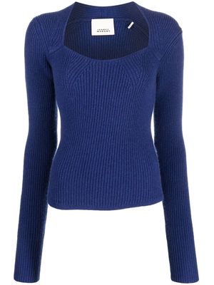 Isabel Marant square-neck knitted jumper - Blue