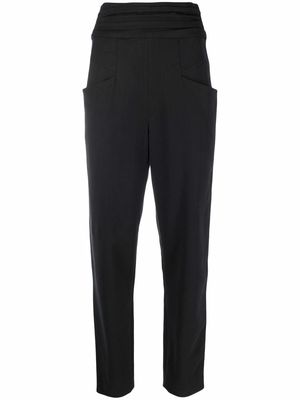 ISABEL MARANT Stoda high-waisted tapered trousers - Black