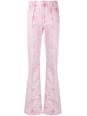ISABEL MARANT straight-leg washed denim trousers - Pink
