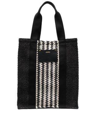 ISABEL MARANT stripe-panel tote bag - Black