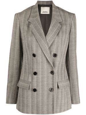 ISABEL MARANT striped double-breasted blazer - Grey