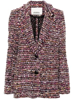 ISABEL MARANT striped knitted buttoned jacket - Pink