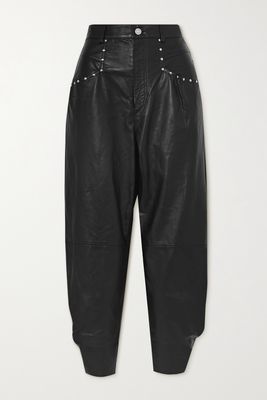 Isabel Marant - Studded Leather Tapered Pants - Black
