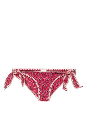 ISABEL MARANT Sukie floral-print bikini bottoms - Red